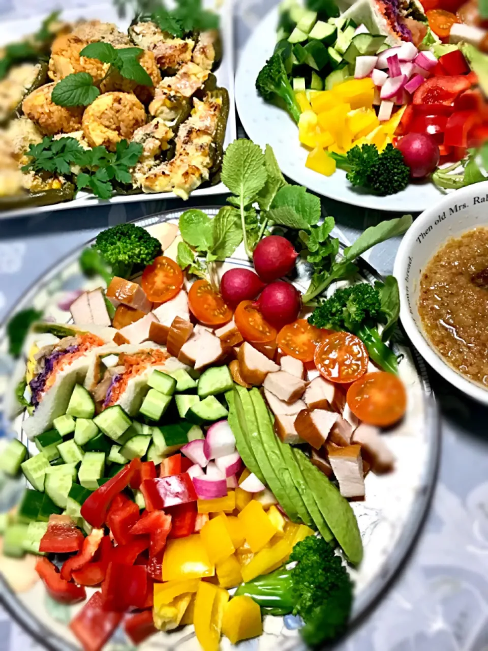 コブサラダにコブおろし🥗 ピーマンの肉詰め #こぶおろしグランプリ2017|minipicnicさん