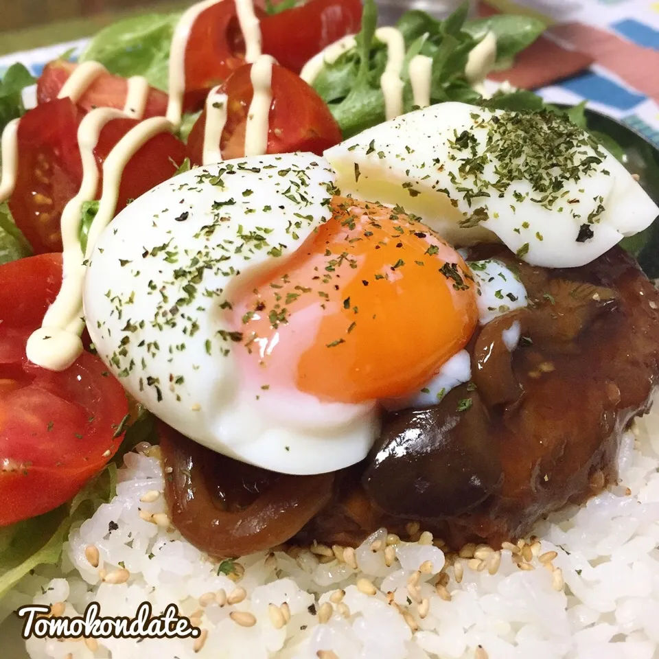 ハンバーグ丼🍳♡|🇯🇵ともこちゃん。さん