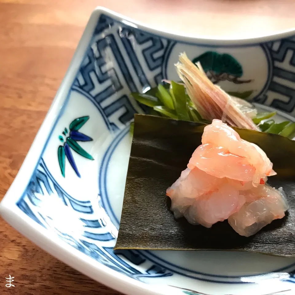 北海道産 ぼたん海老の昆布締め|まる(丸大豆)さん