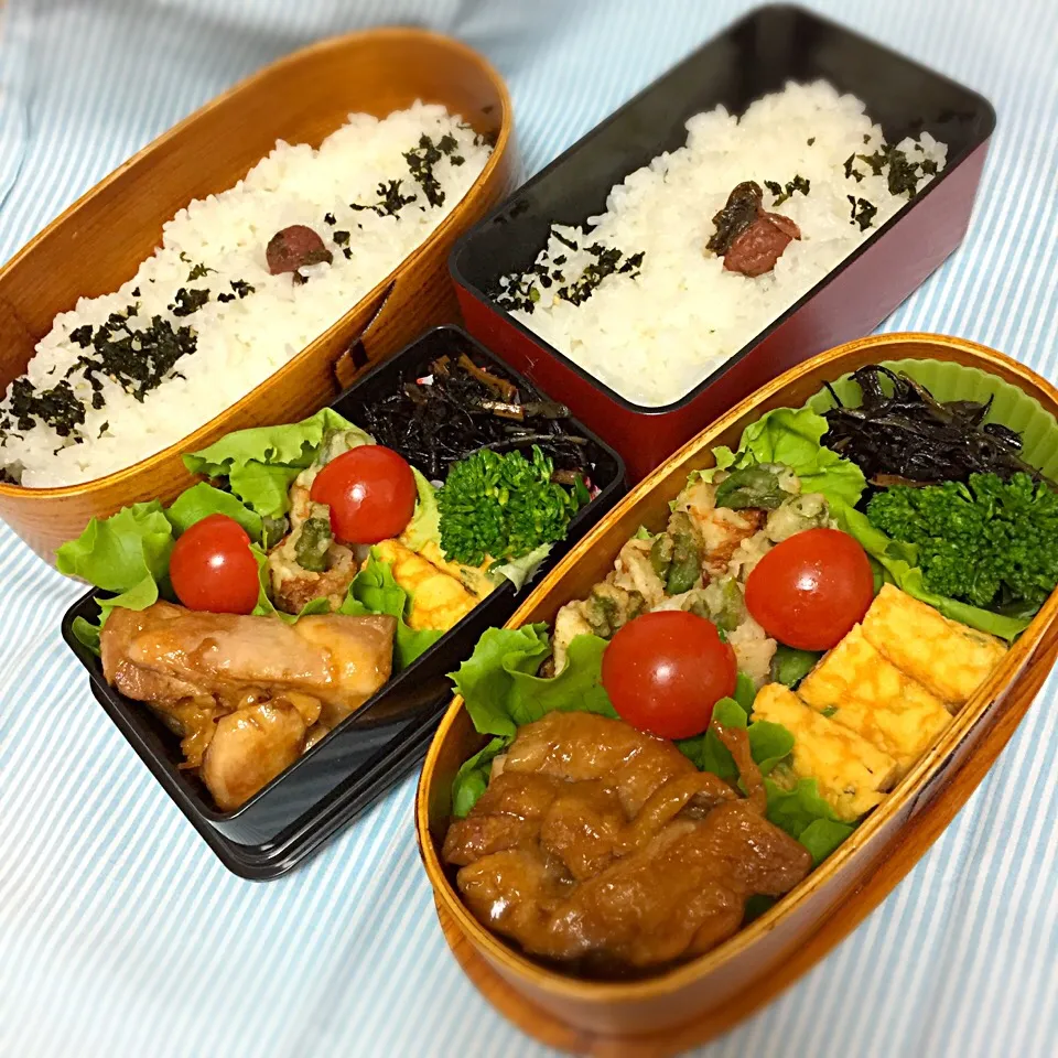 Snapdishの料理写真:4/24 高校男子のお弁当&パパ弁|おおけいさん