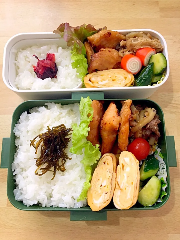 Snapdishの料理写真:高3女子、中2男子のお弁当|micaさん