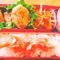 Snapdishの料理写真:#かぼちゃコロッケ弁当|miam miamさん