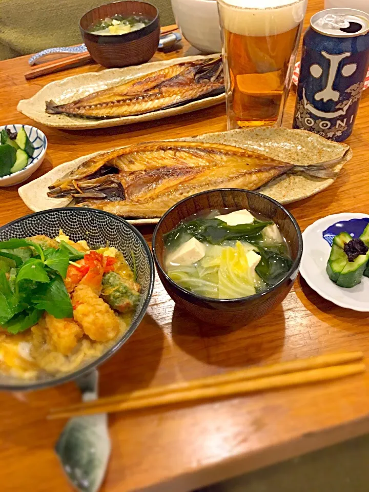 昨夜の天ぷら残りもん天とじ丼。|なかじー。さん