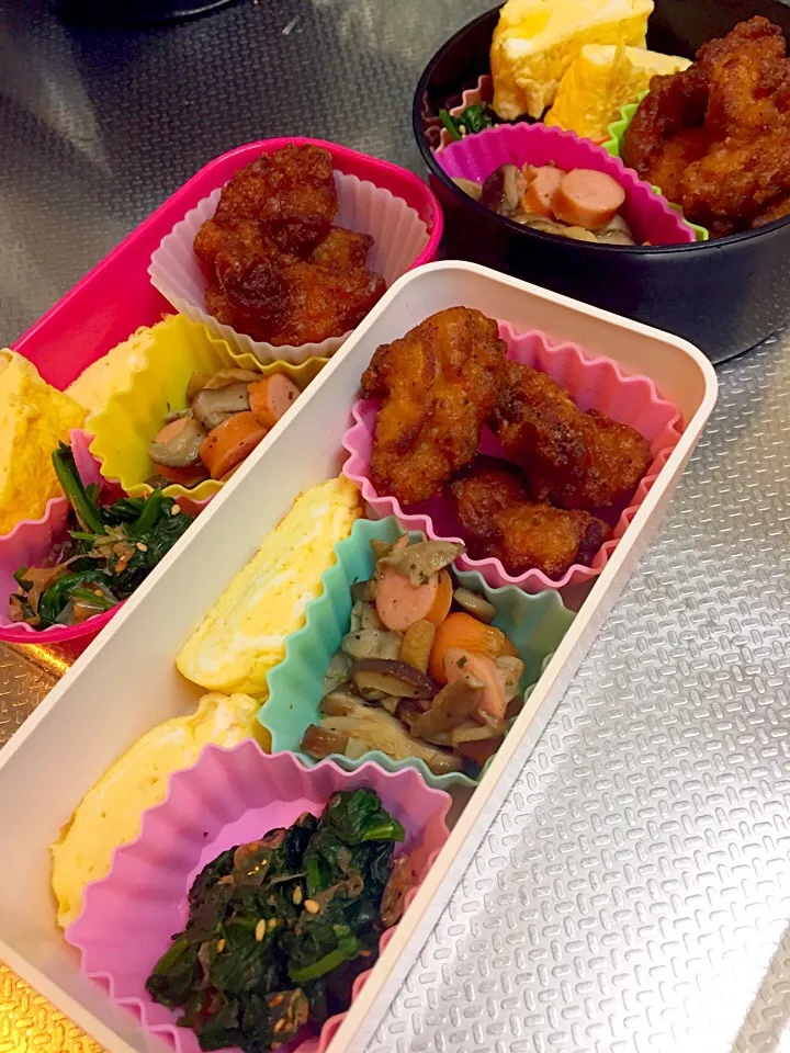 Snapdishの料理写真:#中学生弁当 #オヤジの弁当 #余ったのは私用 #大事な娘に #反抗期食欲減退中#疲れてきたね#がんばれ#応援してるよ|みんなの家さん