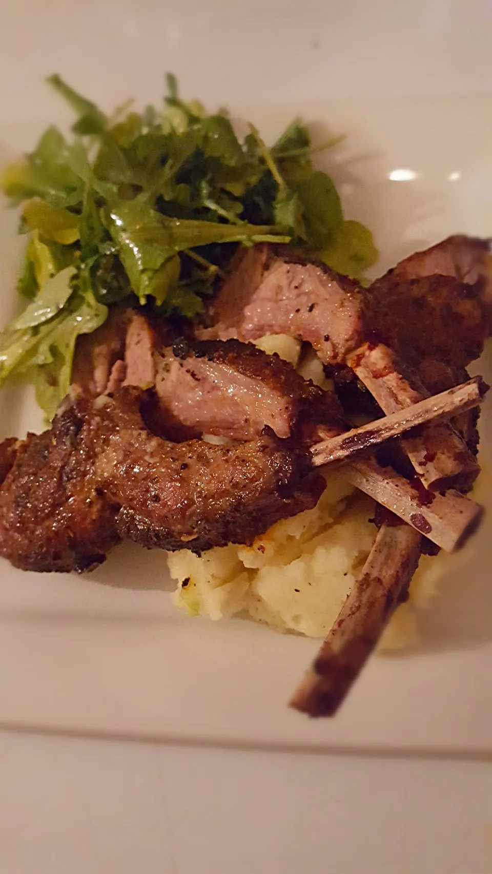 Lamb Chops, Mashed Potatoes & Arugula Salad w/ Balsamic Vinaigrette|Lakeshia Hazeleyez Goldenさん