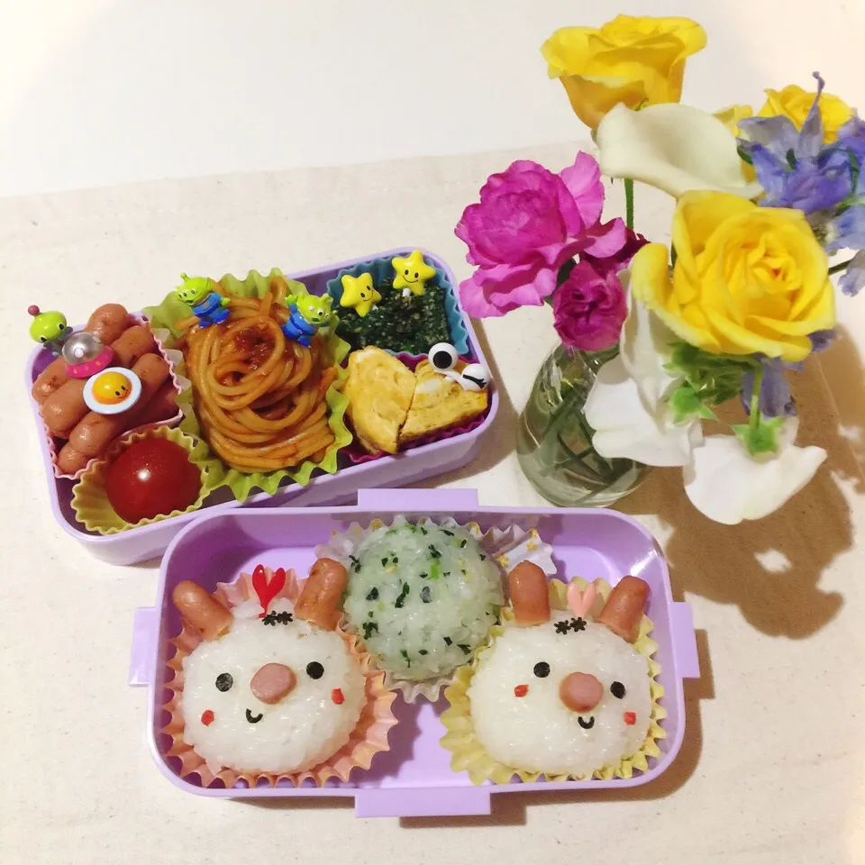 4/25❤︎娘のうさぎおにぎりお弁当❤︎|Makinsさん