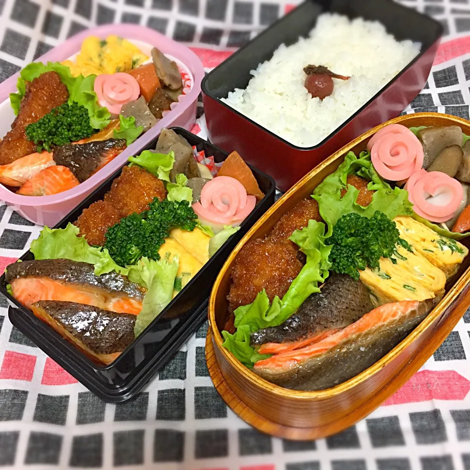 Snapdishの料理写真:4/25 高校男子のお弁当&パパ弁&母弁|おおけいさん