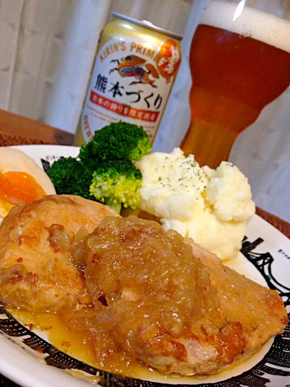 Snapdishの料理写真:豚ロースの玉ねぎ煮😋✨🍻🎶
禁酒中だけど、今日は解禁～😝|アイさん