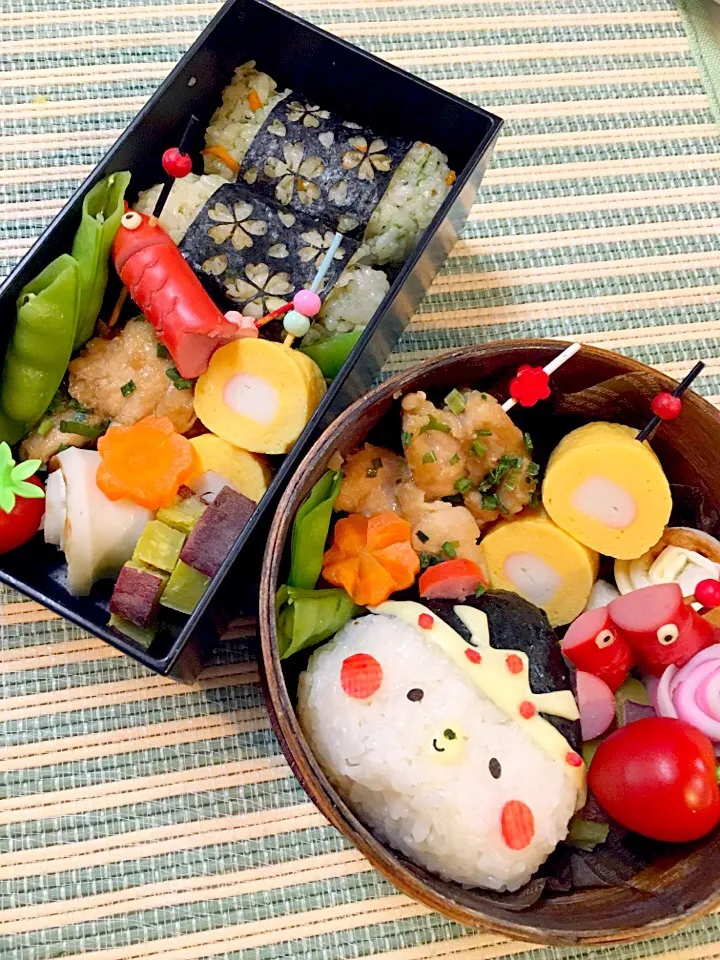 #クマさん♪こどの日お弁当🎏 
#菜の花お握りお弁当🌼|Yuki Kawasumiさん