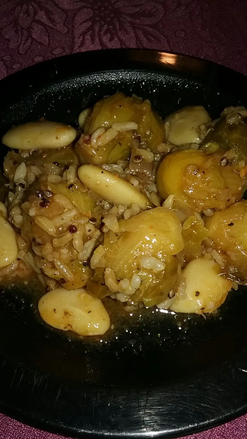 buttered wild rice with Brussels sprouts and butter beans.|Polly Gelfusoさん