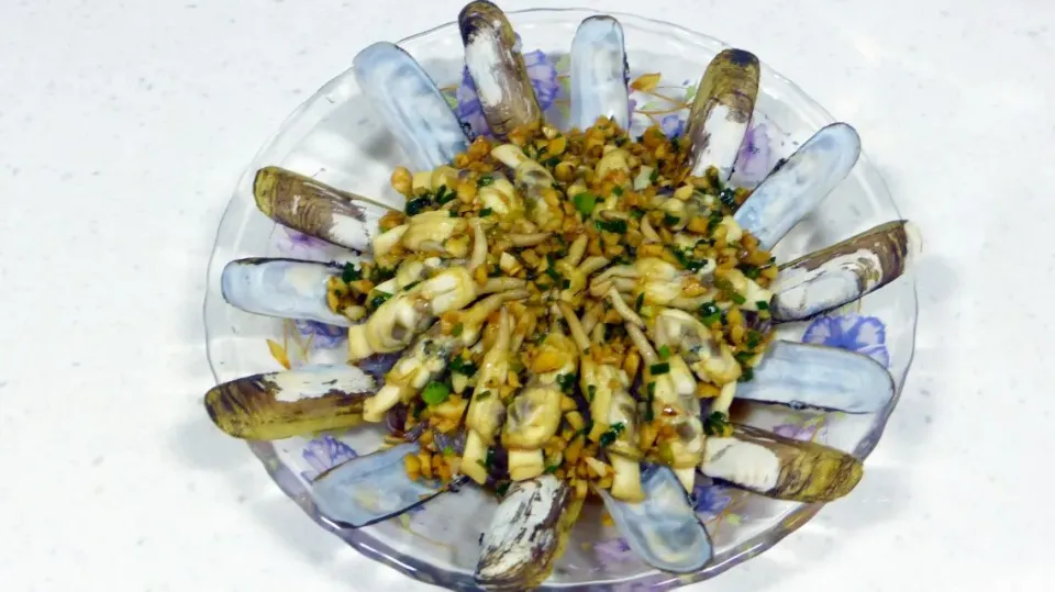 steamed razor clams|steven z.y.さん