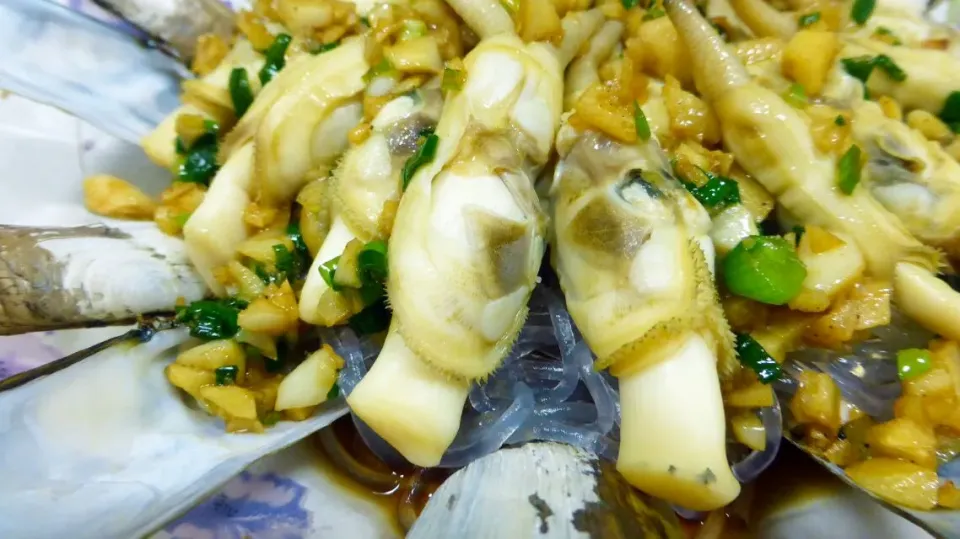 steamed razor clams|steven z.y.さん