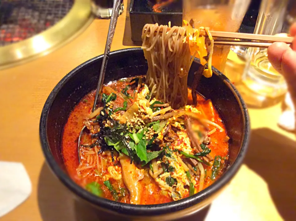 Snapdishの料理写真:草加 万里 テグタン麺  麺は冷麺の麺で|Takeshi  Nagakiさん