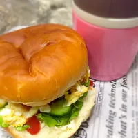 Snapdishの料理写真:むすめ弁当💕ハンバーガー🍔|acoさん