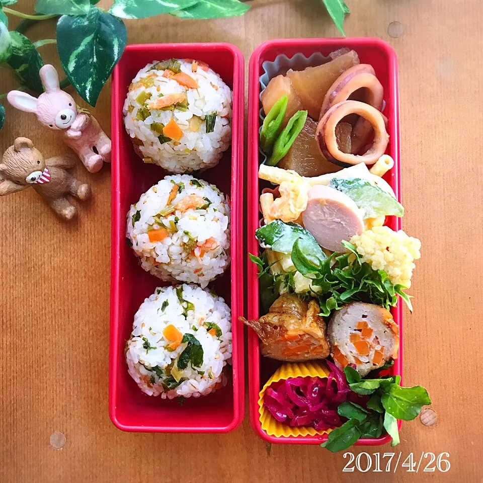 Snapdishの料理写真:昨日の娘弁当2017.4.26 (๑ ˊ͈ ᐞ ˋ͈ )ƅ̋|ばろんさん