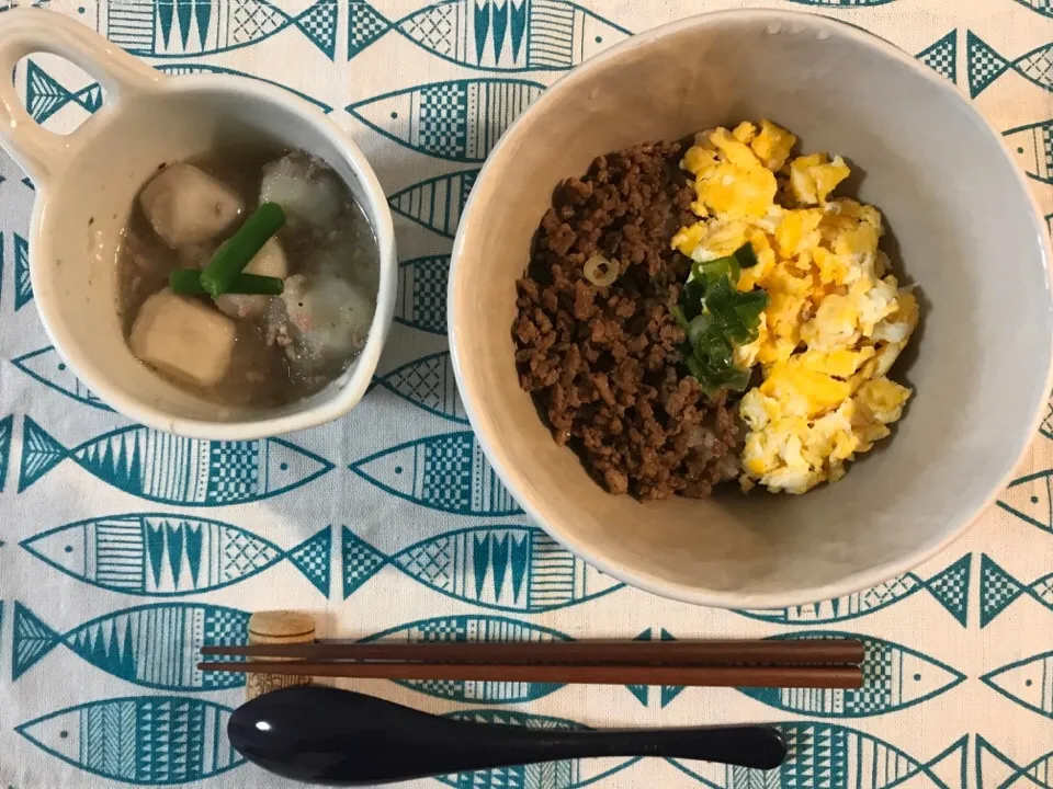 そぼろ丼
ひき肉と里芋のみぞれ煮|ゆかさん