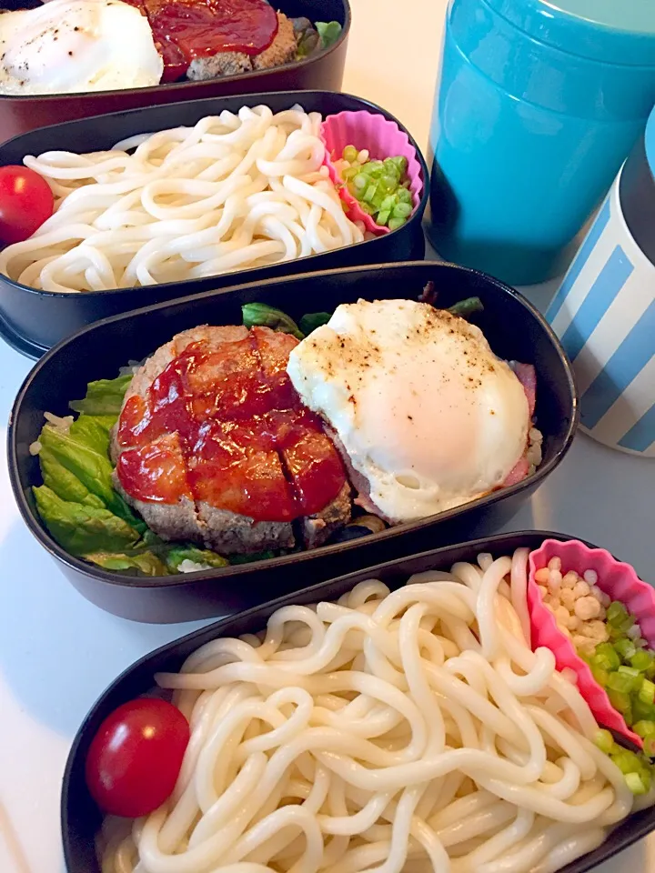 ぶっかけうどん＆ロコモコ丼弁当🍱|asamisaraさん