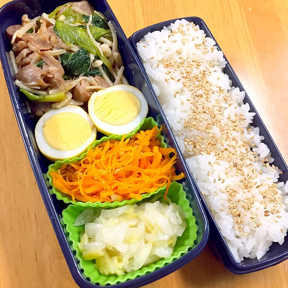 Snapdishの料理写真:豚肉と青梗菜のオイスターソース炒め弁当|あやさん