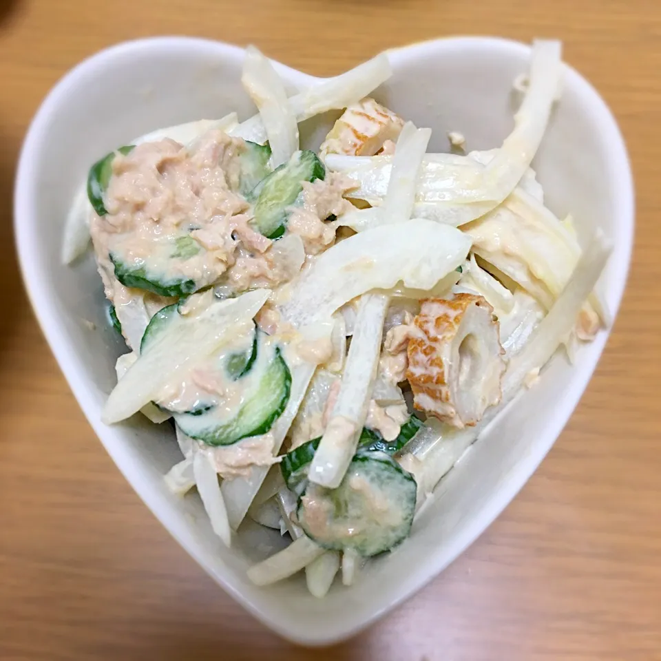 新玉ねぎのツナサラダ🥒|わえぴょんさん