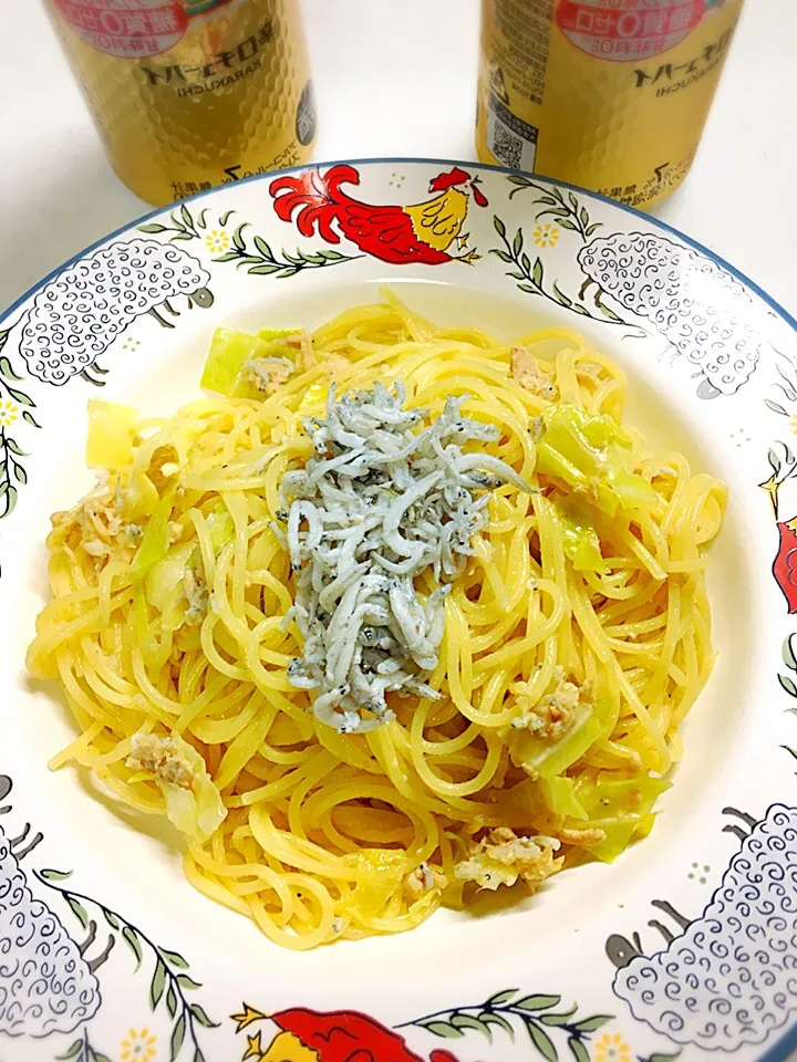 春キャベツとシラスのパスタ|酩酊親父さん