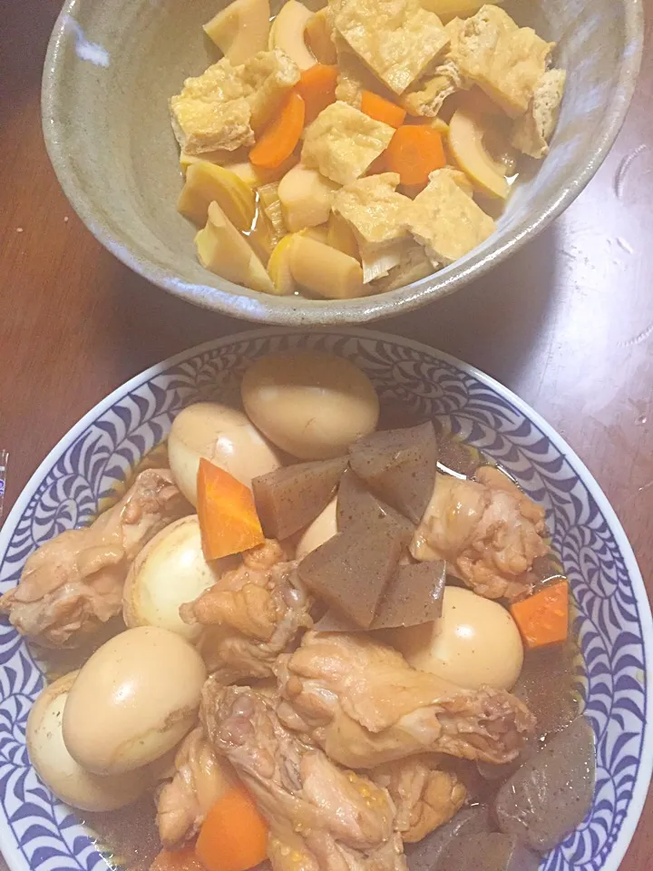 煮物2品  竹の子煮  鶏手羽元と卵の酢煮|掛谷節子さん