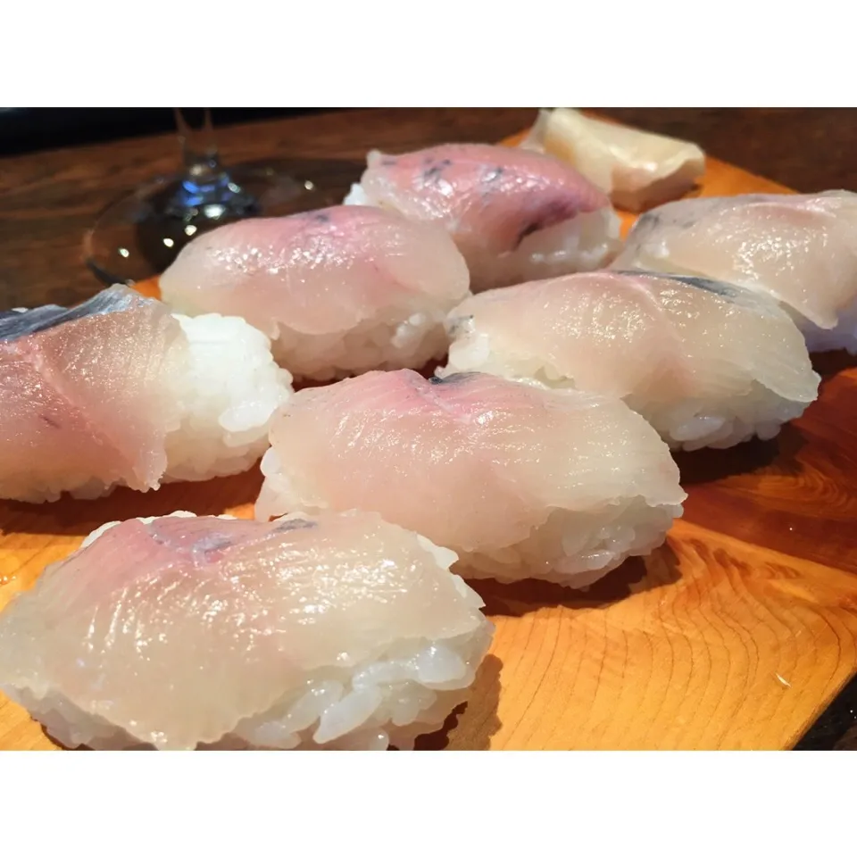 Snapdishの料理写真:いわなにぎり〜🍣ʕ-̼͡-ʔ #初富山|七海さん