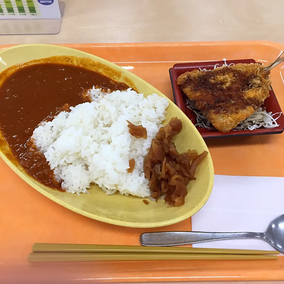 #野菜カレー🍛と#アジフライ*\(^o^)/*|すかラインさん