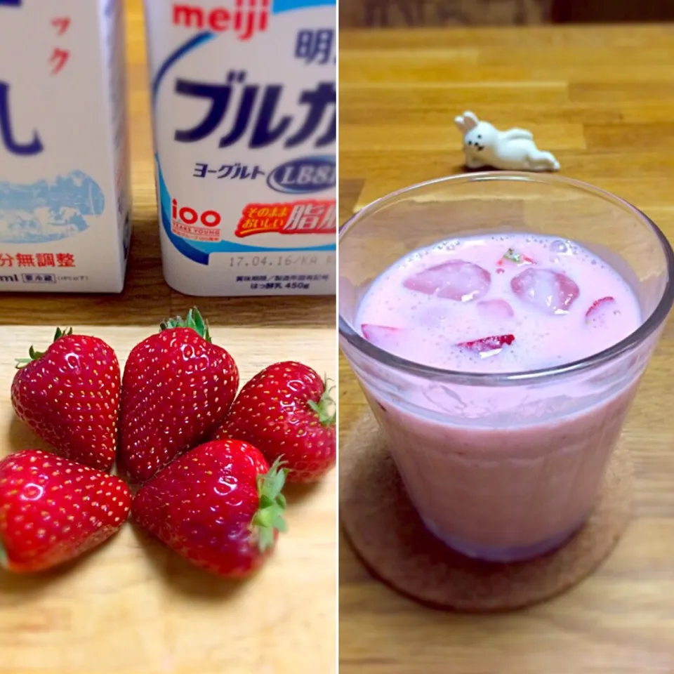 🍓ラッシー(o⁰⊖⁰o) #簡単おやつ|morimi32さん