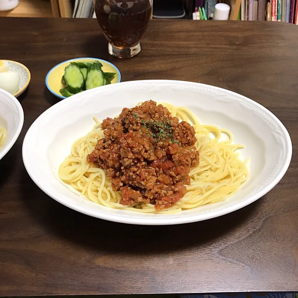 Snapdishの料理写真:お肉ごろごろ！ミートソース(o^^o)|おまめさん