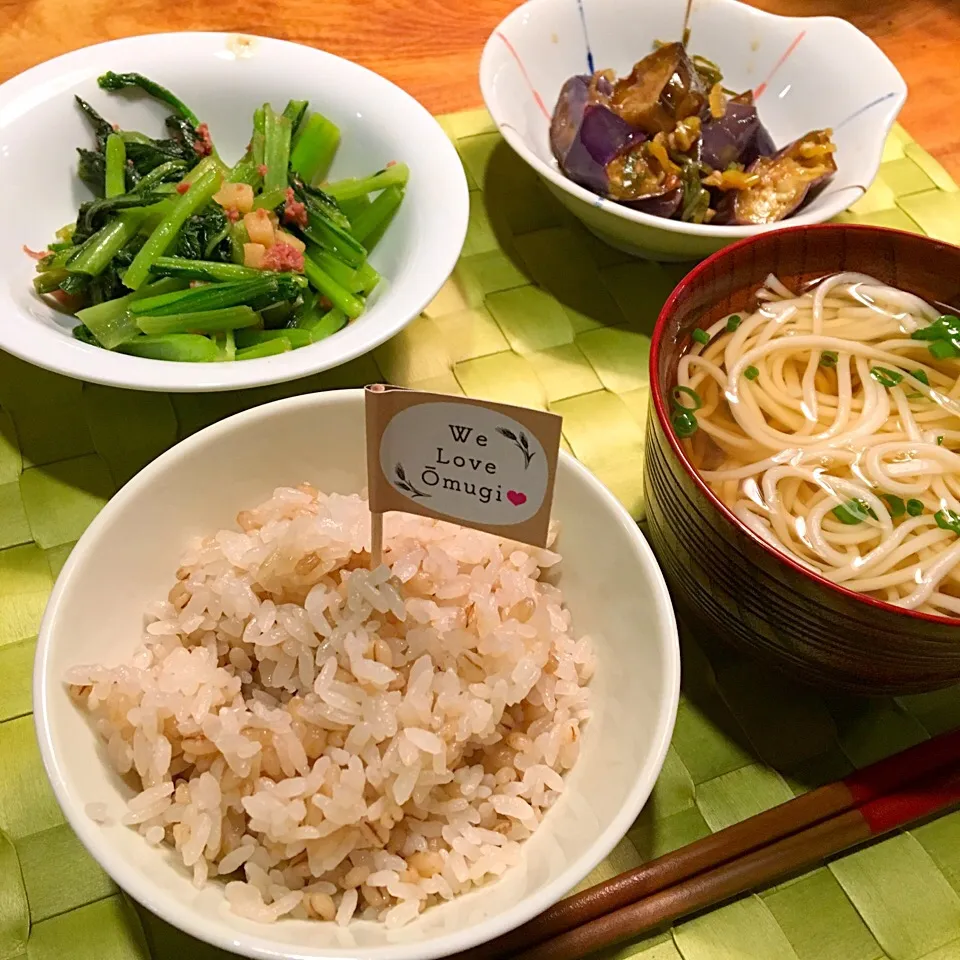 もち麦ご飯 de 夕ご飯！|ローゼルさん