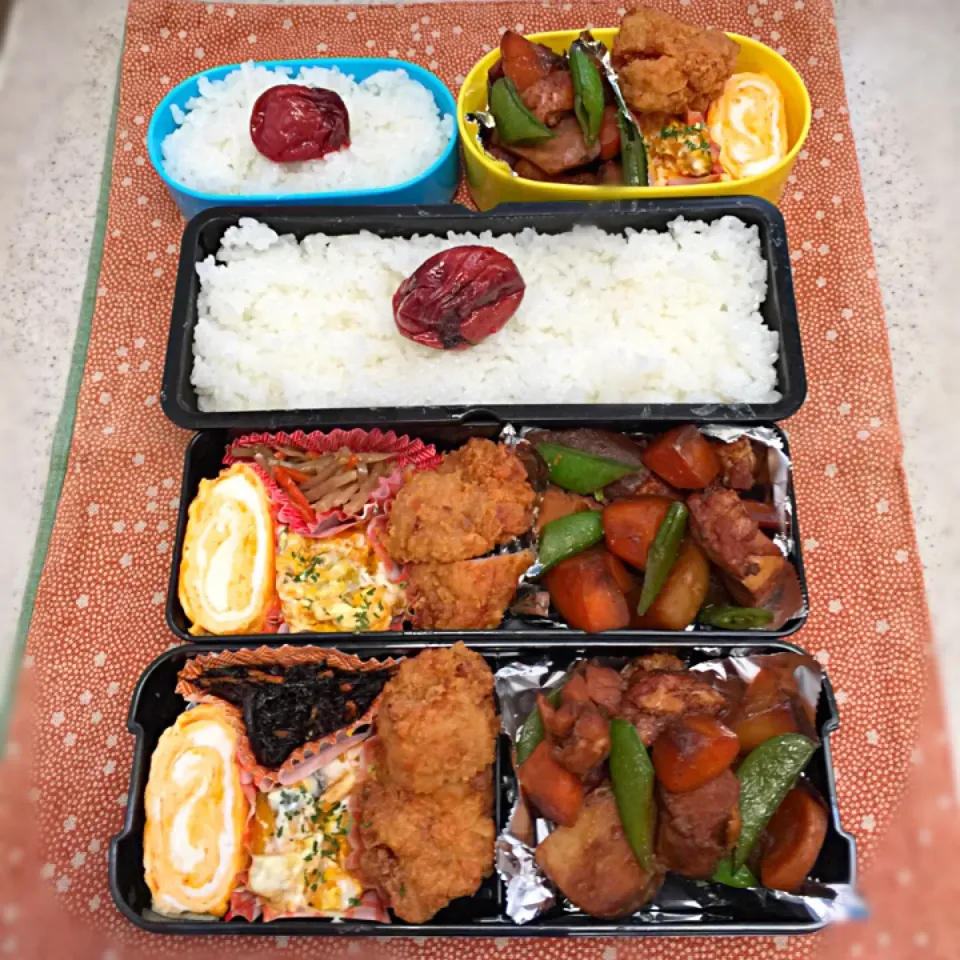 今日のお弁当♡煮物＊鳥の唐揚げ＊かぼちゃサラダ＊玉子焼き...など|♡I u♡さん