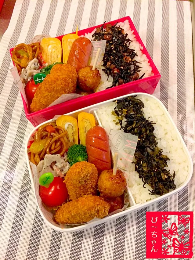 Snapdishの料理写真:姉妹☆高校生弁当😊335日目と17日目|☆ぴ〜ちゃん☆さん