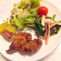 ワンプレートな晩ごはん。#からあげ #笠原シェフ