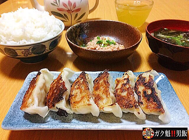 マグロ餃子定食🍚大盛り ふつ〜のメシっす|ガク魁‼︎男飯さん