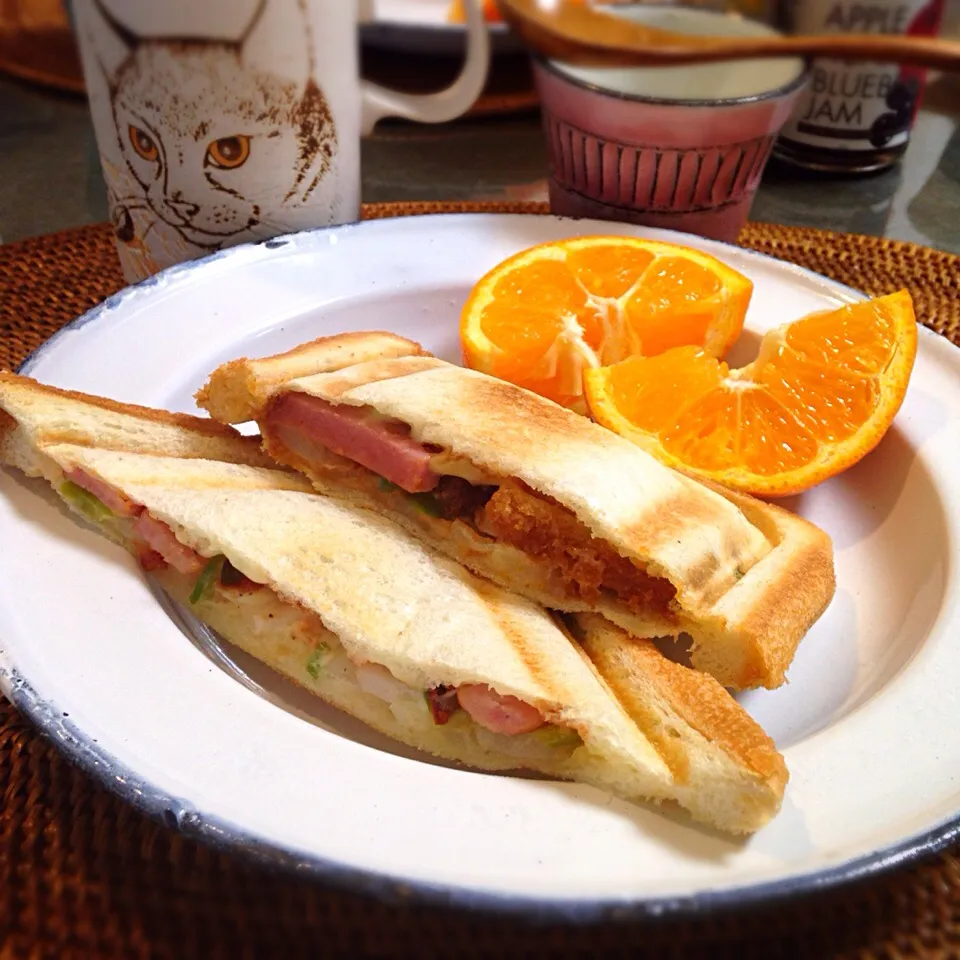 ホットサンドで朝ごぱん(ﾟ∀ﾟ)|nao子さん