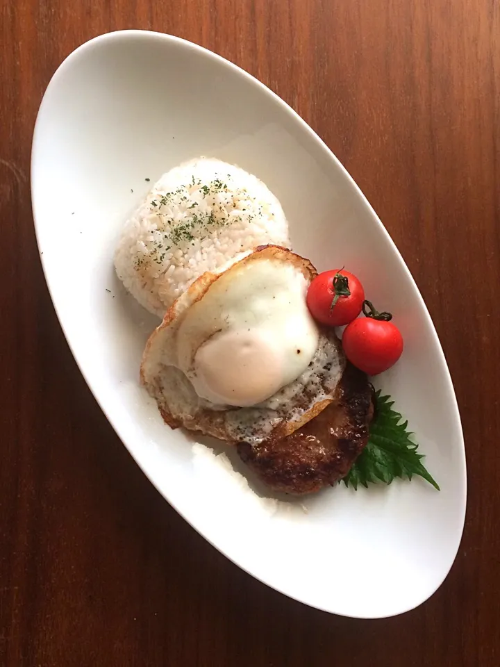 もち麦でハンバーグプレート|マユマユさん