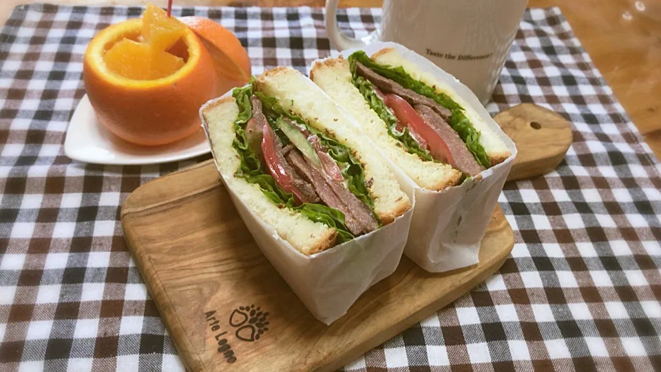 ローストビーフでサンドイッチです💕|♡non♡さん