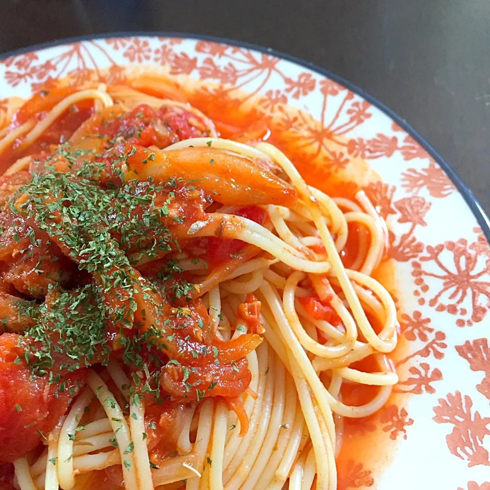 鯖缶とトマトのパスタ|chobicmさん