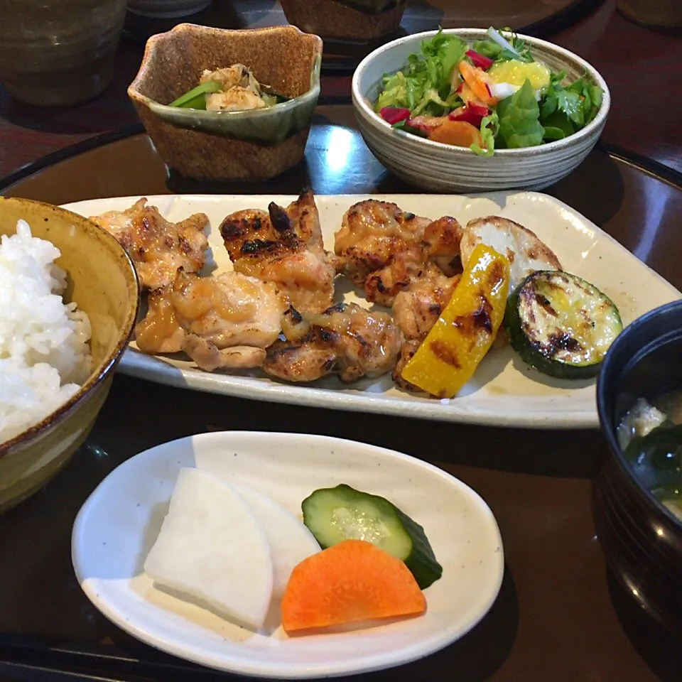 地鶏の柚味噌焼き定食@くすくす(大船)|yoooochanさん