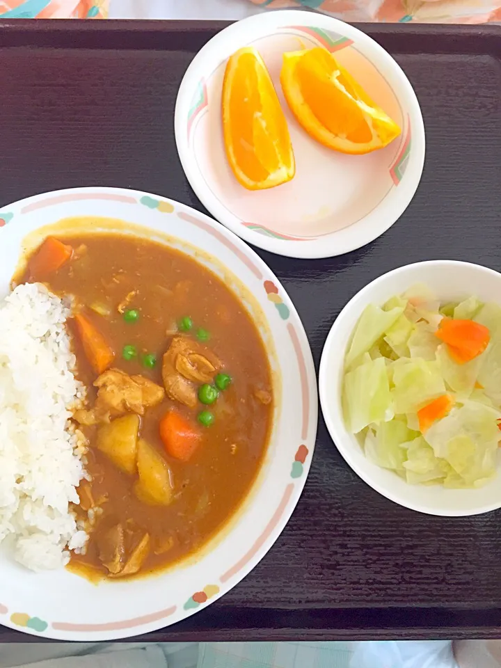 チキンカレー、キャベツフレンチ和え|nooringoさん