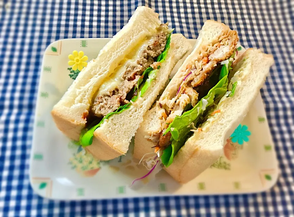 ハンバーグサンド&チキンカツサンド|okinkinさん