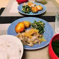 Snapdishの料理写真:昨夜の夕ご飯🍽
生姜焼き(*^^*)
#しょうが焼き 
#arabia #24h #かもめ食堂|Rimami◡̈♥︎さん