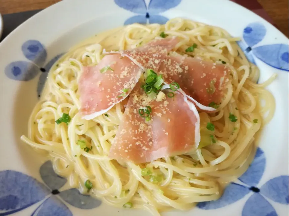 生ハムの青海苔クリームパスタ🍝|Kojiさん