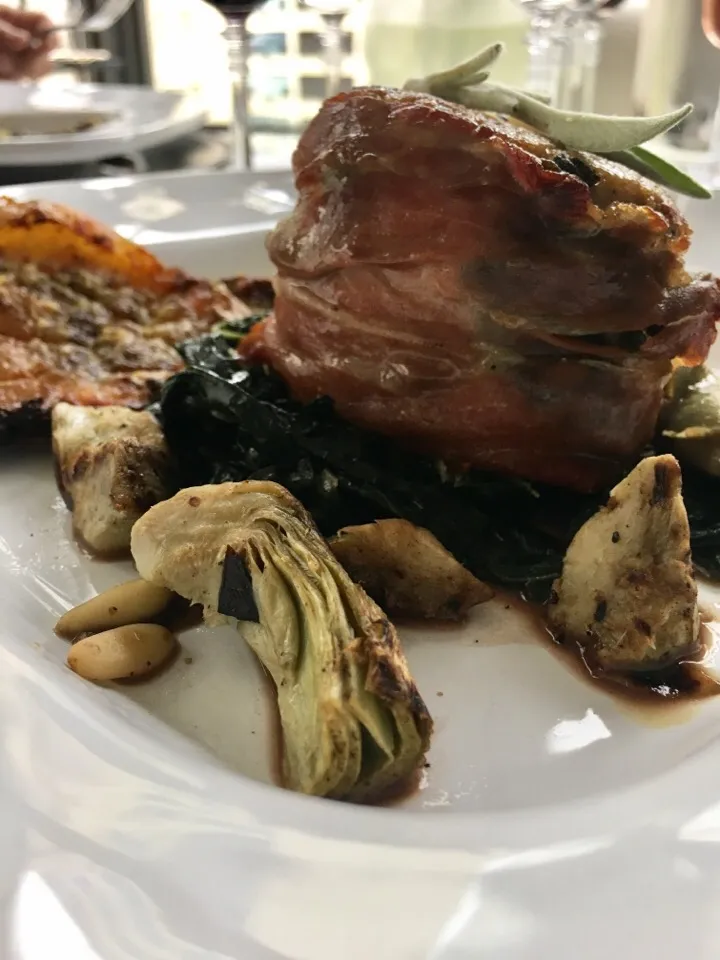 Pork Tenderloin with Artichokes, Pine Nuts and Kale|Christine pavelkaさん