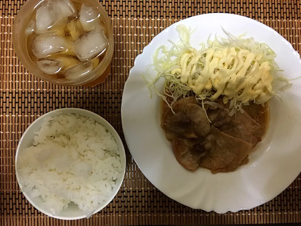 豚肉の生姜焼きご飯|ばーさんさん