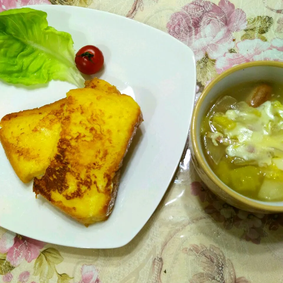 朝食
　　フレンチトースト
　　ポトフ|たえさん