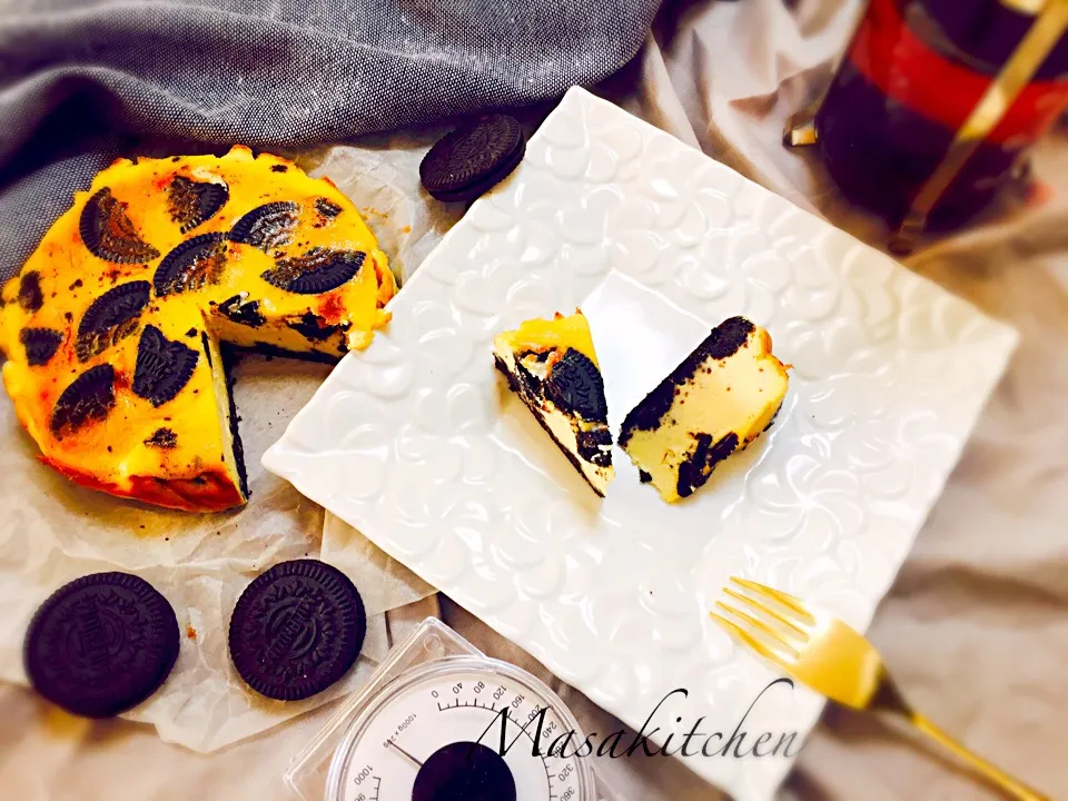 Snapdishの料理写真:Cookie in baked cheese cake|Masakiさん