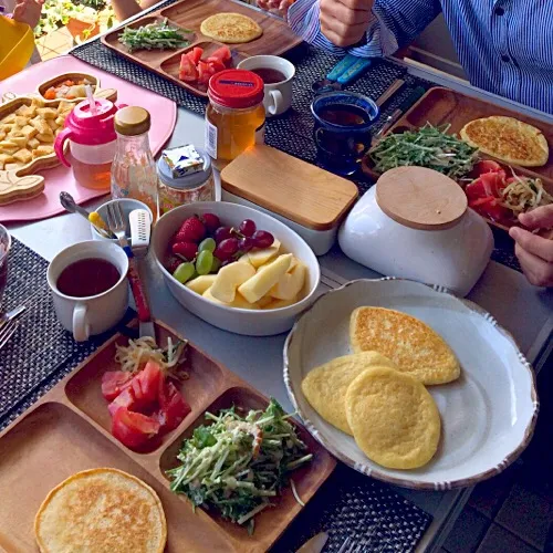 ベランダでパンケーキランチ|ななりんさん