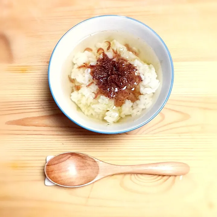 生あみの佃煮をのせたこんぶ茶お茶漬け|えみこさん