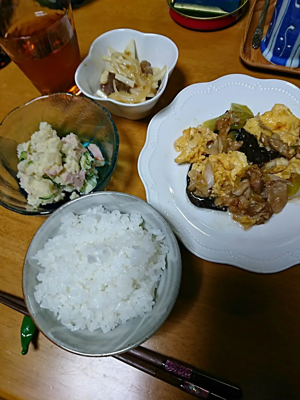 夕食🎵甘辛炒めはあぶらっこかったかな〜|しまだ ちえこさん